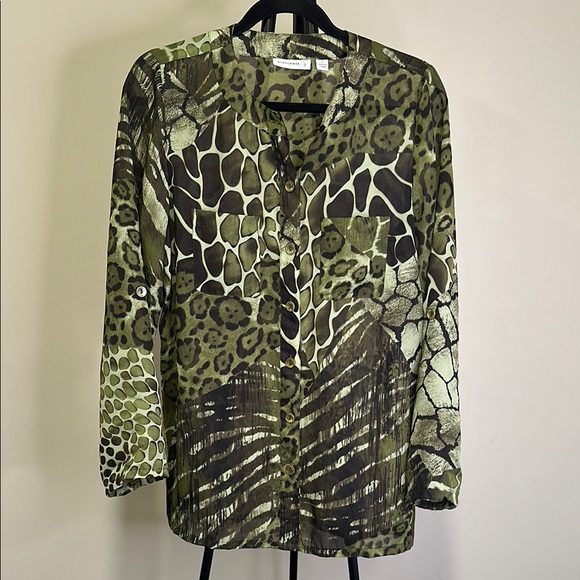 Susan Graver Tops - Chic Animal Print Blouse by Susan Graver